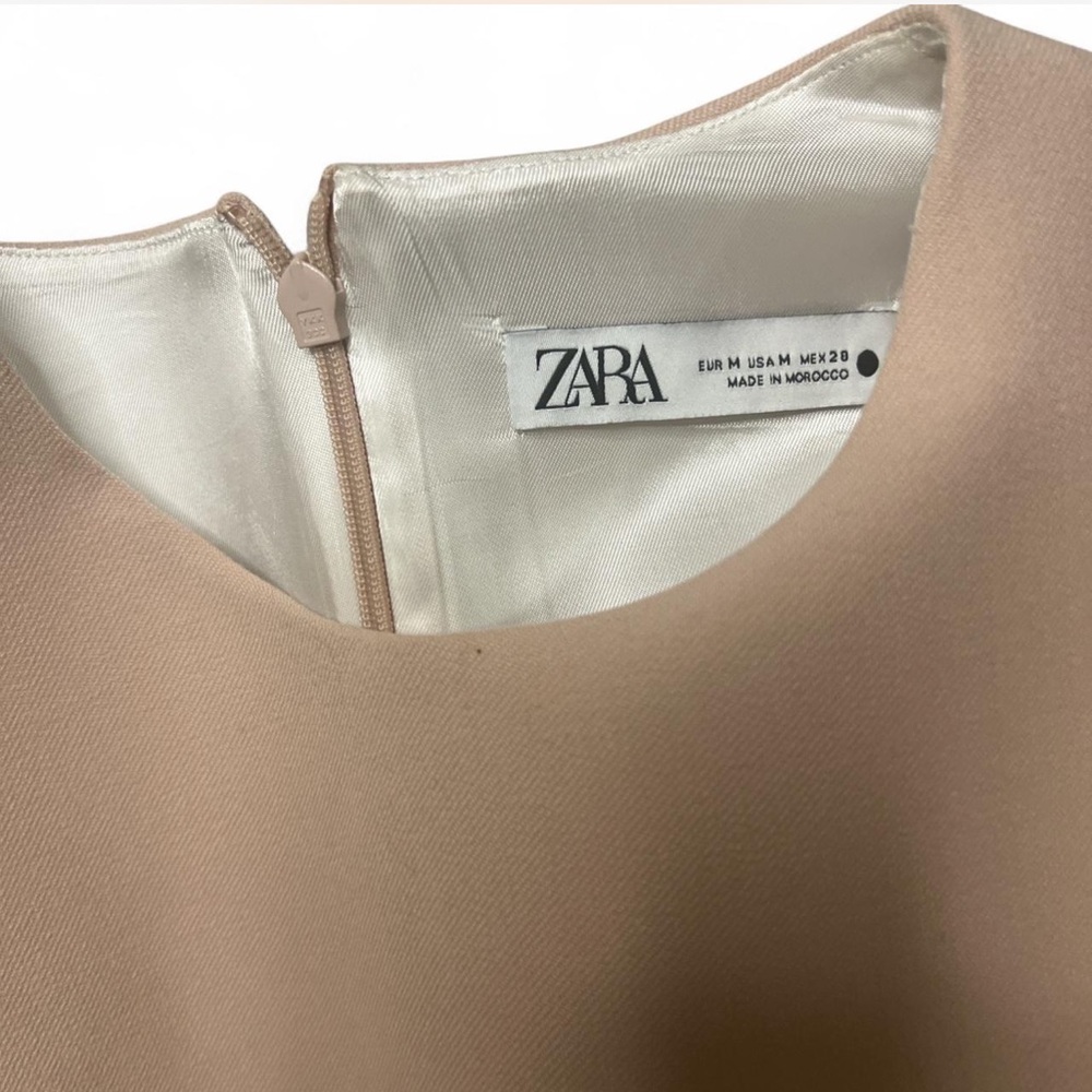 Zara Women's Beige Sleeveless Mini Dress - Picture 3 of 5